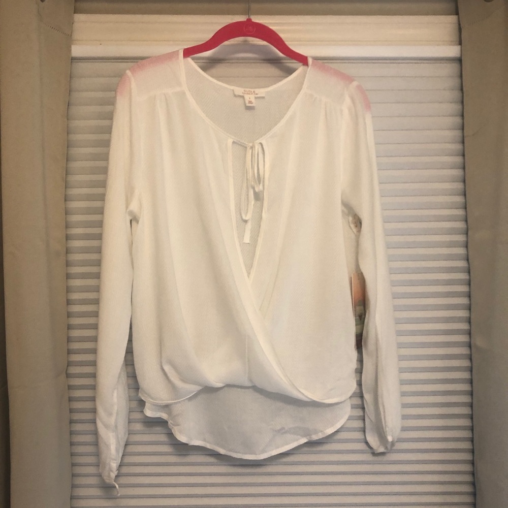 Nordstrom long sleeve white blouse